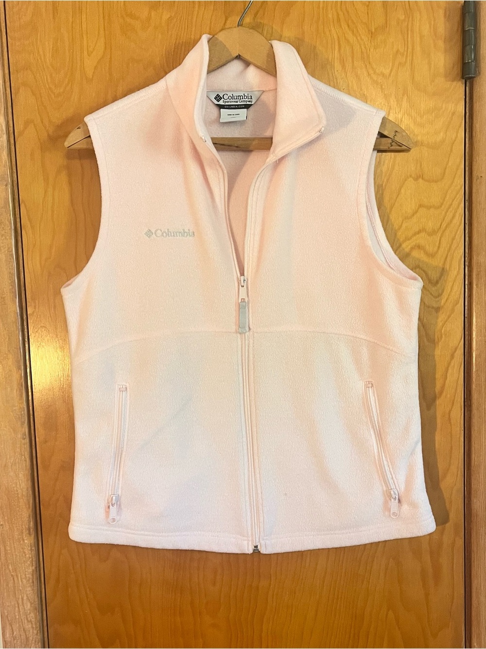 Columbia Fleece Vest Women's Size M Pink Full Zip Benton Springs
